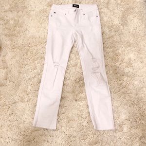 White ripped jeans